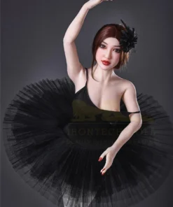 Lisette Sex Doll 150 cm IronTech en tenue de ballerine noire, pose gracieuse.