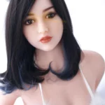 Adorine Sex Doll 163 cm IronTech Doll TPE avec cheveux noirs et oreilles de chat argentées.