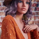 Velena Sex Doll 156 cm IronTech Doll TPE en tenue orange étoilée, chapeau de cowboy.