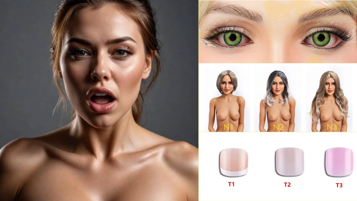 Options de personnalisation d'une poupée réaliste — carnation, coiffure, yeux